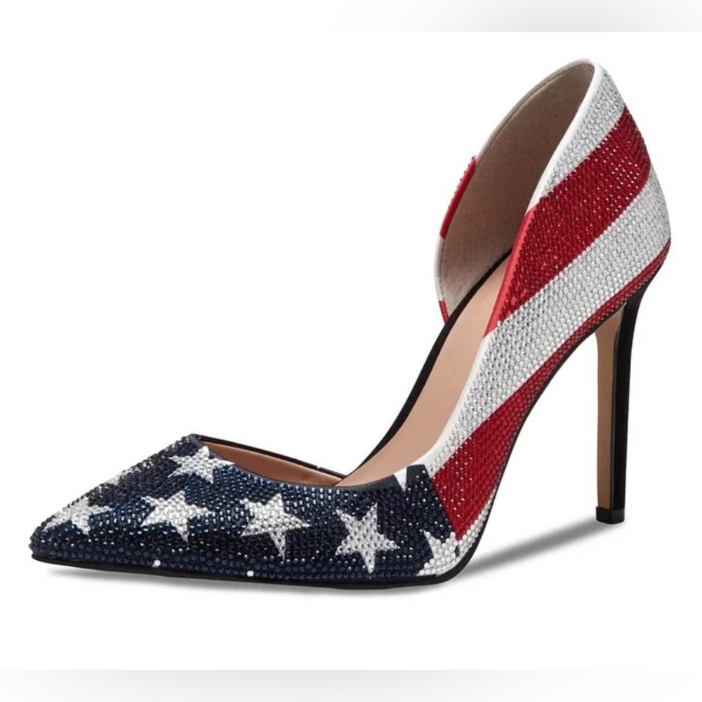 INC International Concepts Patriotic Red, White, and Blue Flag Heels